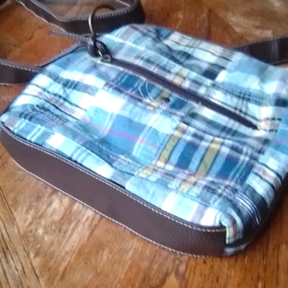 Colorful Blue Cotton Plaid Crossbody Bag!!!! - Picture 11 of 11